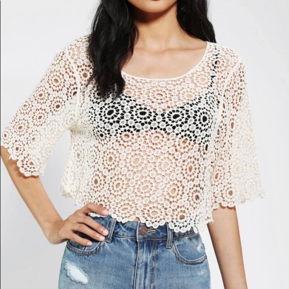 Lucca Couture Crochet Cropped Top